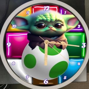 Grogy egg shell cute led dance light decor clock